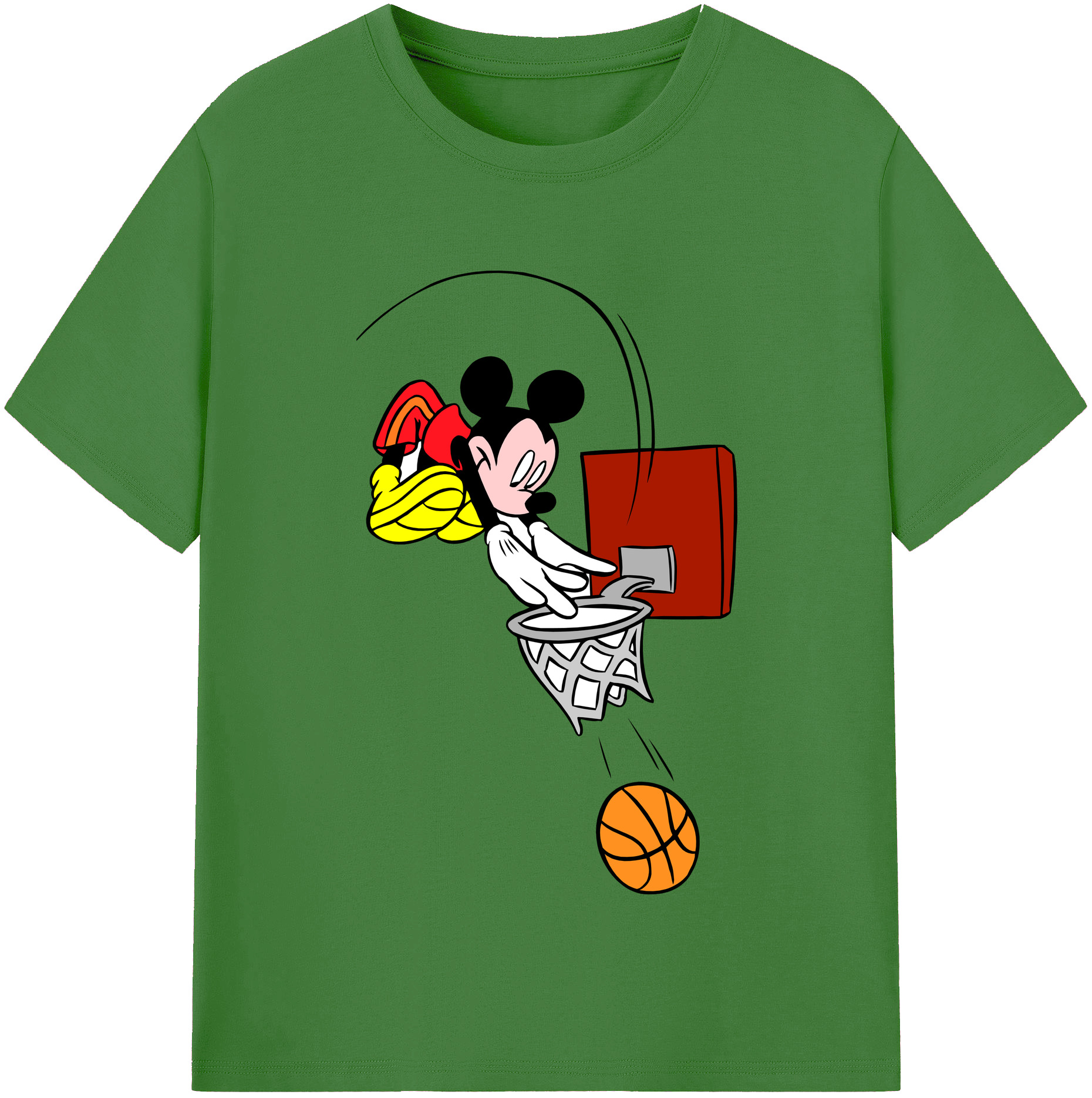 （画像用） ミッキーマウス Mickey Mouse レディースカジュアルプリントTシャツ（綿100％）